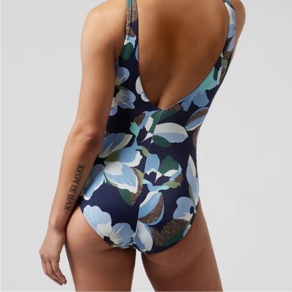 Athleta Swimsuit Seychelles One Piece Hero Bloom Dress Blue NWT Size XSS - Picture 2 of 7